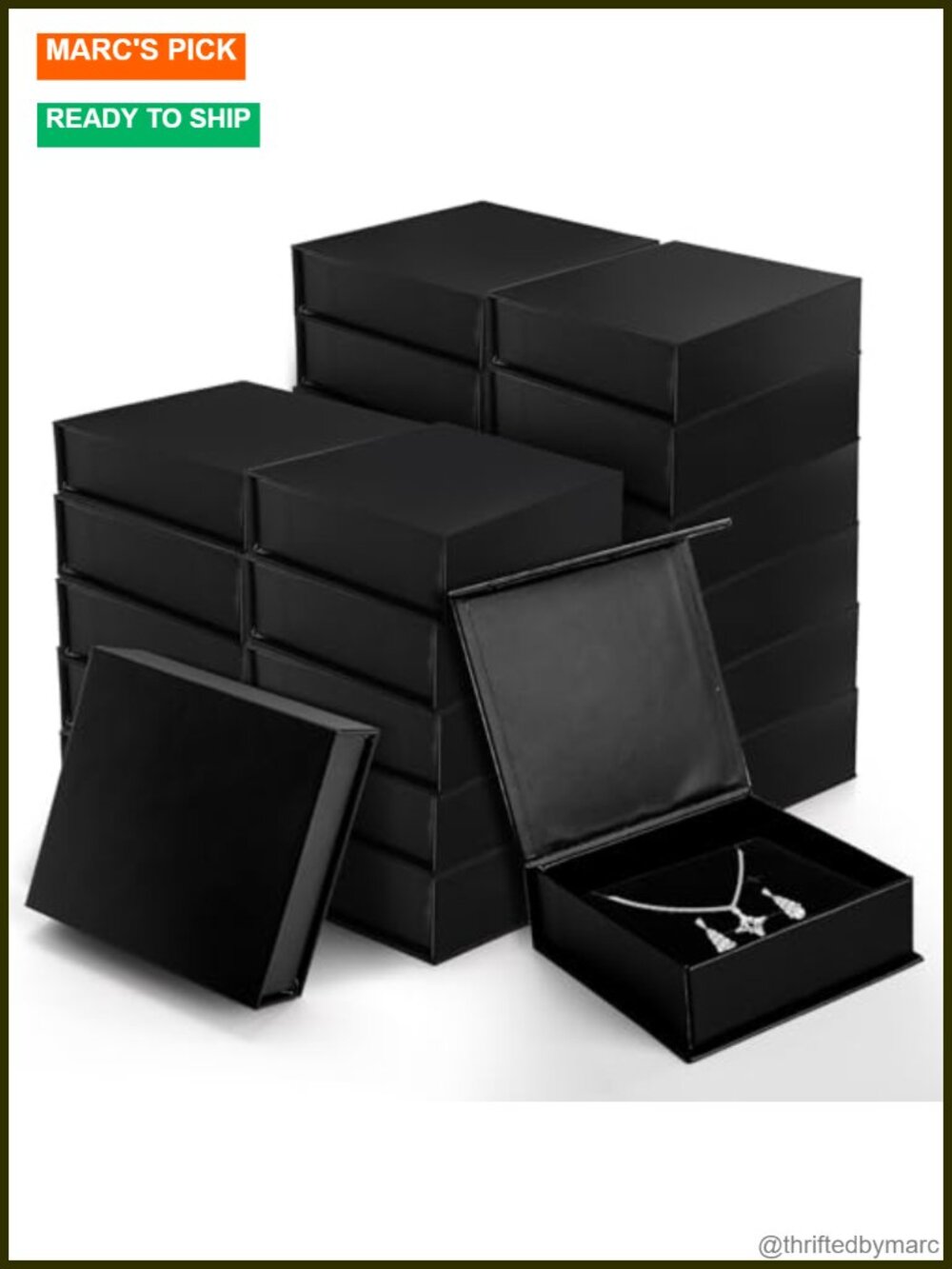 Cardboard Jewelry Boxes 24 Pack 3.6 x 3.6 x 1.3 Inch Magnetic Closure Sponge